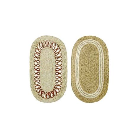 ZERBINO OVALE TRECCIA IN PAGLIA- - cm.45x75 spessore mm.15 - 3 pezzi XTRA