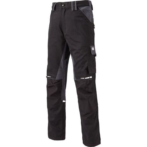 Pantaloni da lavoro elasticizzati da uomo GDT PREMIUM con tasche per ginocchiere Nero / Grigio 50