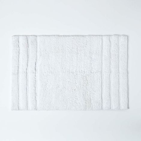 HOMESCAPES Spa Supreme Luxury White Bath Mat - White - White