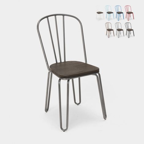 sedie industrial acciaio per bar e cucina design ferrum - Grigio Scuro