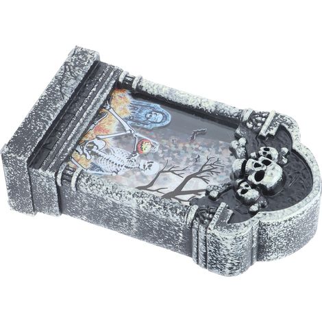 Lampe décorative portable en forme de pierre tombale pour Halloween, idéale pour les fêtes, les bars et la maison (squelette). (1/5)