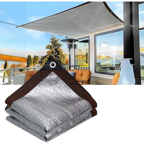 Reflektierendes Aluminium Schattennetz 2 x 3 m 99 % Schattierung & extrem hitzebeständig UV Schutznetz mit Ösen Sonnenschutzgewebe für Gewächshau (1/5)