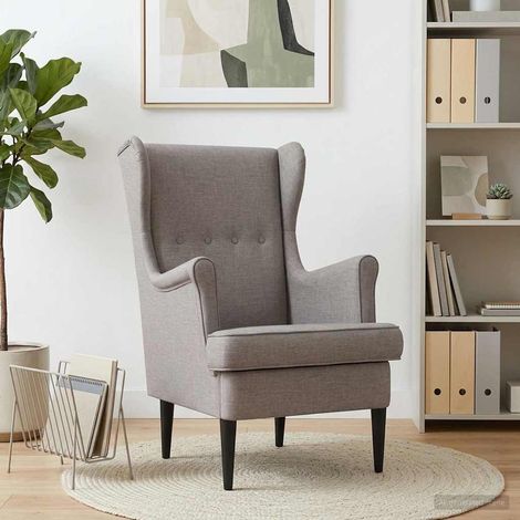 vidaXL Fauteuil Taupe Tissu (1/5)