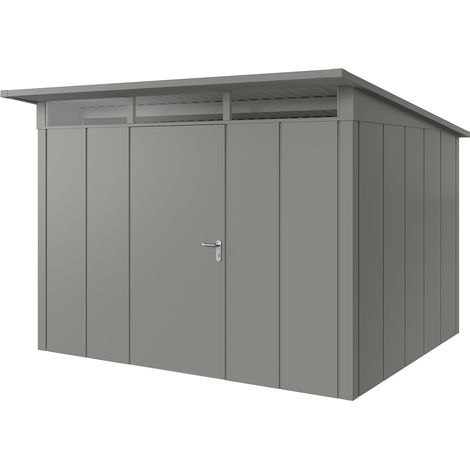Hörmann Metall-Gerätehaus "Juno" mit Pultdach, JPD13 - Design, 310 x 262 cm (B x T), graualuminium, 1-flüglige Tür, Anschlag links (1/5)