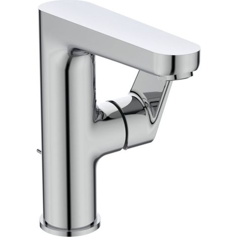 Ideal Standard Grifo de lavabo Cerafine O, H155, con vaciador, Salida 136mm, Cromo, BC703AA
