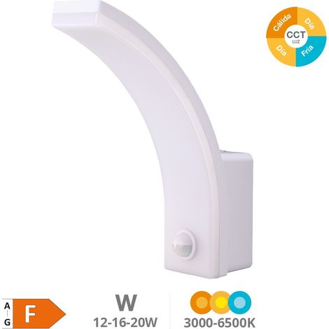 Aplique pared LED Otava con sensor movimiento 12-16-20W 2100lm 2700K a 6500K Blanco