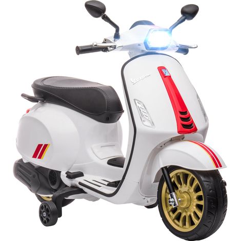 Moto Elettrica per Bambini Piaggio Vespa Sprint 12V con Rotelle Bianco (1/5)