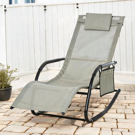 Fauteuil à bascule nero Grigio chiaro 150 x 62 x 88 cm (1/5)