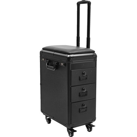 Estuche para tatuajes, altura ajustable, almacenamiento organizado, negro. (1/2)