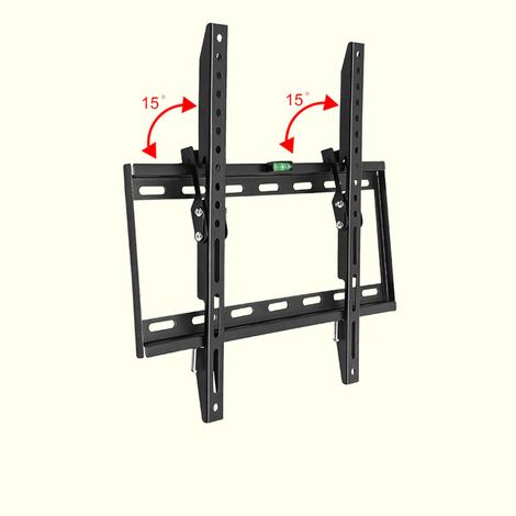 Universelle Wandhalterung für 26- bis 60-Zoll-Fernseher, feststehend und neigbar, für Flachbildschirme, inklusive Schraubensatz und Wasserwaage, 1,3 mm dicke Verstärkung (1/5)