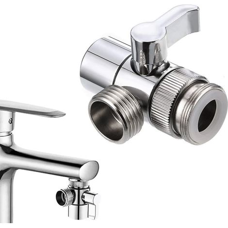 Inverseur de robinet - Vanne trois voies avec joint d'étanchéité - M22 x M24 - Inverseur de robinet - Inverseur de douche (1/5)