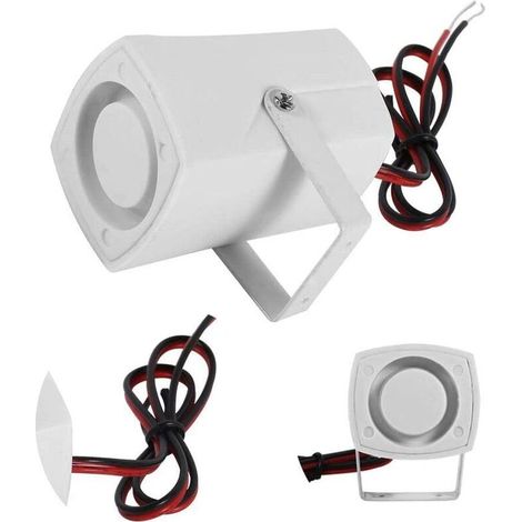 Kabelgebundene Mini-Alarmsirene mit Warnlautsprecher, lauter Sirene (110 dB), 12-V-Unterstützung, geeignet für Zuhause, Büro, Geschäft, Garage. (1/5)