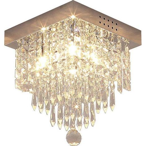 Moderne LED Deckenleuchte Quadrat Kristall Deckenlampe für Schlafzimmer Flur Wohnzimmer Eingang Kinderzimmer