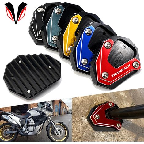 (Bleu) Compatible avec Honda XLV 600 650 700 TRANSALP XL600V XL650 Moto : béquille latérale CNC, extension et support, accessoires maxpower