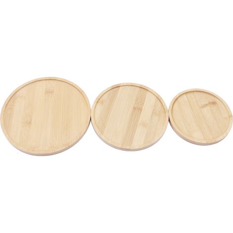 3x Holztablett Abendessen Pizza Sushi Tablett Bambus Holz Serviertablett Bambus Tee Tablett (1/5)