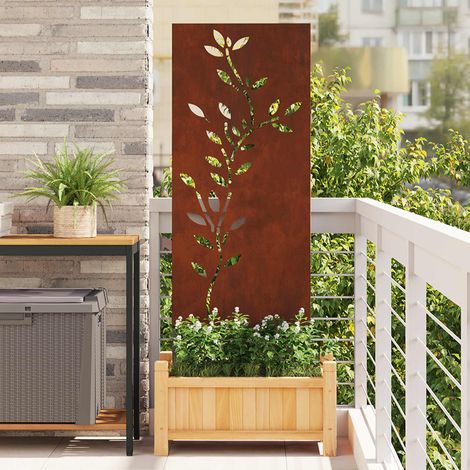 Garten Sichtschutz-Leinwand Rostig 50 x 140 cm Wetterfeststahl (1/5)