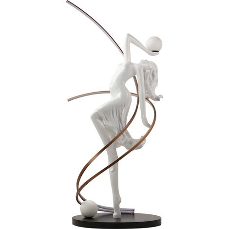 Lampe Femme Résine Blanche Métal 90X90X193 Cm