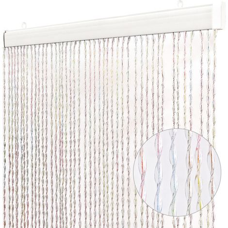 Tenda Antimosche Filo Intrecciato Gomma PVC Moschiera Finestra Porta Ingresso Multicolore - 100x220 Cm