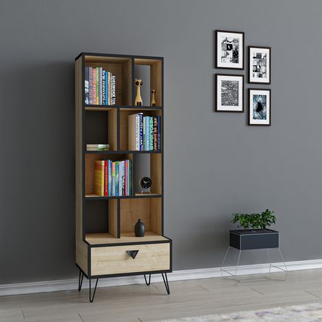 Librería Galaxy 42 cm roble y negro