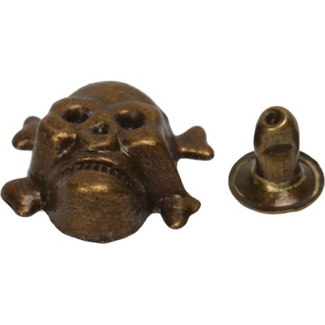 150 jeux de rivets en forme de crâne, chacun de 13x12mm, pour la fabrication DIY de boutons en forme de crâne avec une finition électroplaquée bronze punk. (1/5)