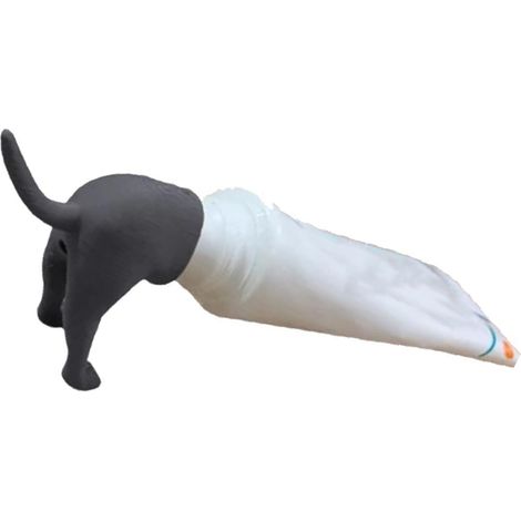 Tube de dentifrice chien caca bouchon vis universel drôle gris presseur dentifrice (1/5)