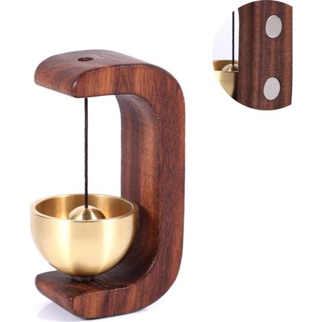 The Owner Opens The Doorbell, Magnetic Door Bell Wooden Doorbell, Compact Wood Style Bass a Lovely Reminder for The Home and Store (1/5)