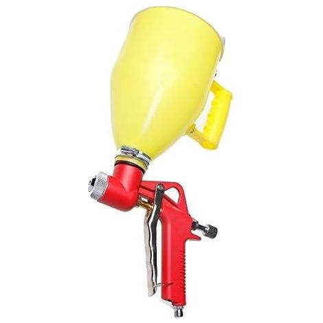 Pistola pulverizadora neumática de 3 litros para yeso con 3 boquillas, pistola pulverizadora para pintura texturizada con tolva de alimentación para acabados de techo, pared, paneles de yeso, yeso y p (1/4)