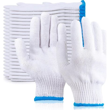 Gants blancs pour hommes et femmes, 12 paires de gants de cuisine, adaptables aux grillades, à la cuisine, aux fours, aux fours, etc. (1/4)
