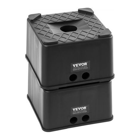 Bloques de Nivelación para Remolque de 15 cm de Alto y Alta Resistencia, Carga 2777 kg Cada Uno, para Soportes de Gato, Taburetes y Accesorios para Caravanas, 240 x 240 x 152 mm, 2 uds (1/5)