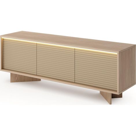Meuble TV, couleur : bolivar naturel + cappuccino, 153,9 x 54,4 x 40 cm (1/5)