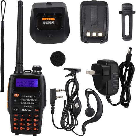 Talkie-Walkie GT-3PLUS VHF UHF sans fil avec batterie Li-ion, chargeur EU 100-240V, radio bidirectionnelle portable (1/5)