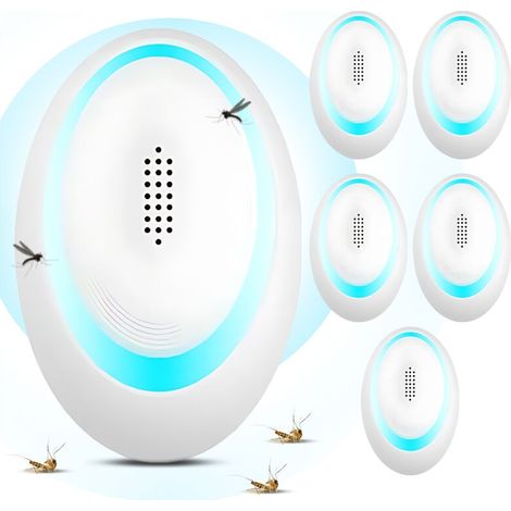 6 x Répulsif ultrason anti-insectes et rongeurs 100㎡ double fréquence sans produit chimique (1/4)