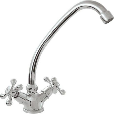 Rousseau Beverly robinet cuisine gris chromé design rétro (1/4)