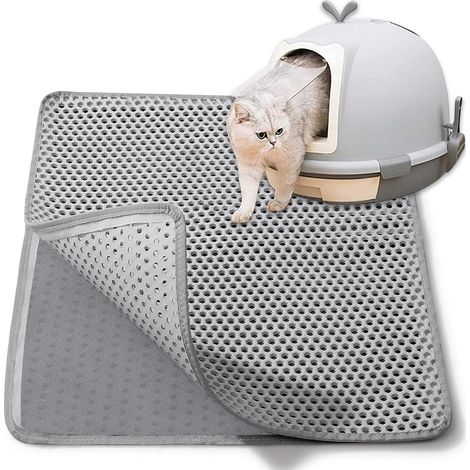 XXL Cat Litter Mat 60 x 90 cm Cat Toilet Mat Non-Slip Absorbent Cat Litter Tray Honeycomb Design Double Layer EVA (1/5)