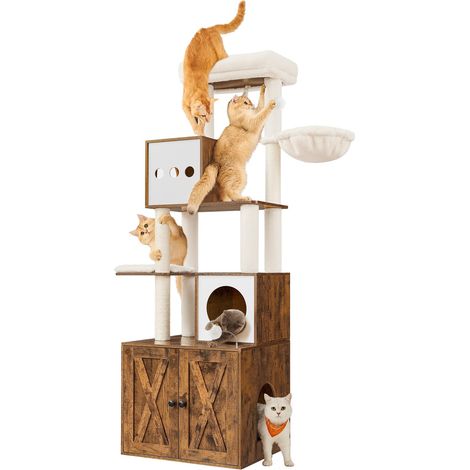 Arbre à Chat Moderne avec Cache-litière, 178 cm (1/5)