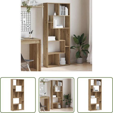 vidaXL Bücherregal Wandhalterung - Bücherregal Artisan Eiche 67 x 24 x 161 cm Holzwerkstoff (1/5)