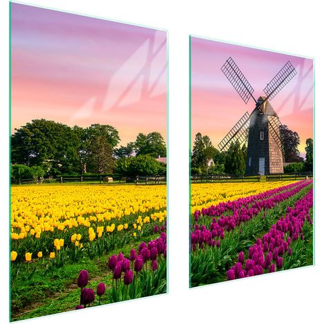 Assiette de protection en verre pour la cuisine 65x52 prairie (1/5)