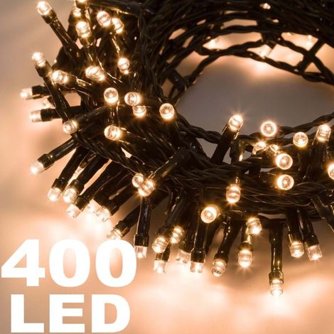 Trade Shop - LICHTERKETTE 400 LED LICHTER GLÜHWÜRMCHEN WARMWEISS CONTROLLER 8 FUNKTIONEN INTERN -