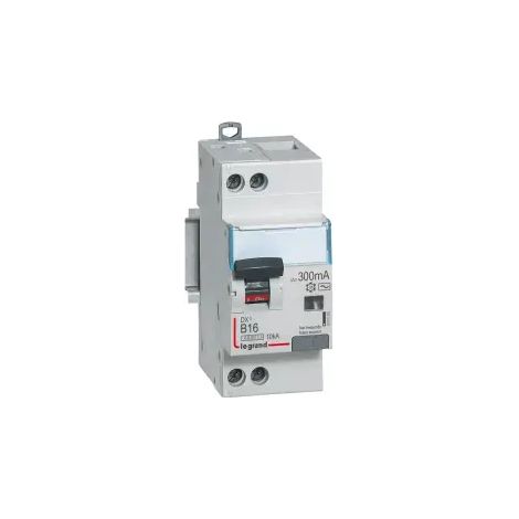 Disjoncteur différentiel monobloc DX³6000 10kA arrivée haute départ bas à vis U+N 230V - 16A - typeAC 300mA - courbe B - LEGRAND