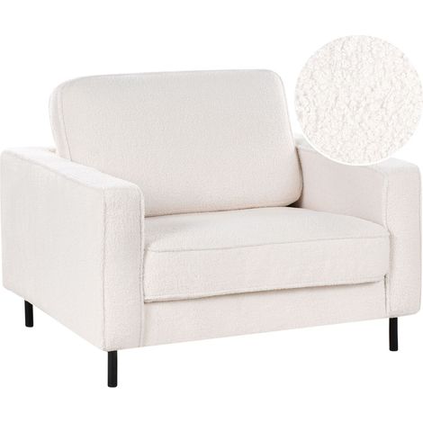 Sessel SAVALEN Bouclé Weiß