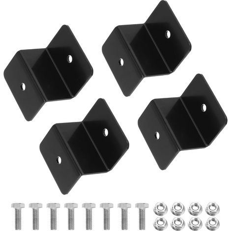 4 Pièces Équerre en Forme de Z 30mm en Alliage d'Aluminium Noir (1/5)