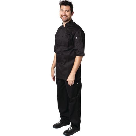 Veste de cuisine mixte Cool Vent Chef Works Montreal noire XL