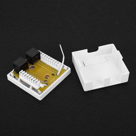 Boîtier de jonction RJ45-8P8C Cat 6 à double port pour réseau, montage en surface, pour bureau. (1/5)