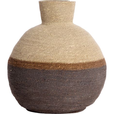 Light & Living Korb BISIRA Natur mit braunem Seegras – Ø32x37,5