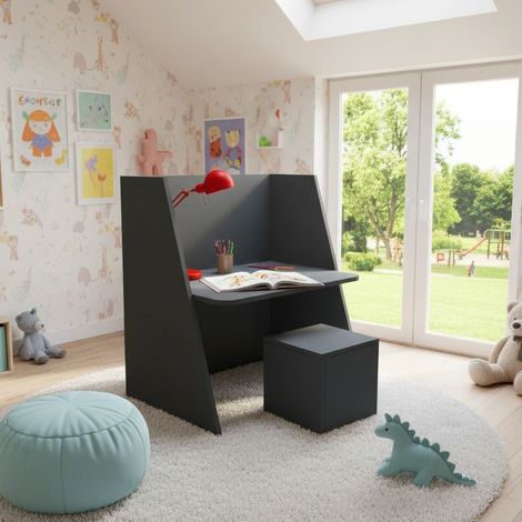 Scrivania montessori regolabile con sedia - Cresce con il tuo bambino - Basalto