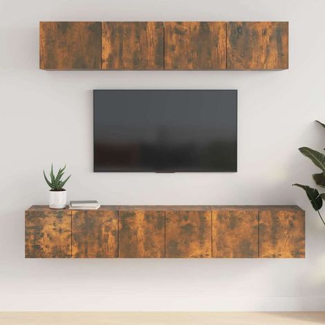vidaXL 5 Piece TV Cabinet Set Smoked Oak Engineered Wood (1/5)