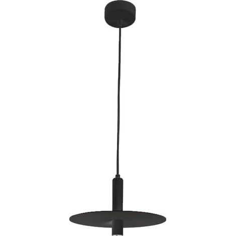 Suspension Luminaire LED D260 7W Noir Sablé ZAMBELIS - Blanc chaud - 3000K (1/2)