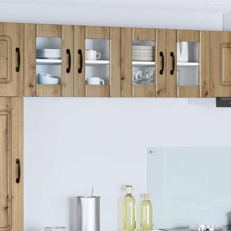 Armoire murale de cuisine 2 portes en bois d’ingénierie chêne artisanal 60 x 31 x 40 cm - PANGIVO (1/5)