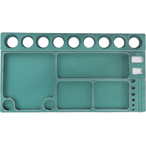 Support de rangement pour tournevis et vis à douille magnétique antidérapant en alliage d'aluminium pour voitures RC 1/8, 1/10 et 1/12 (vert). (1/5)
