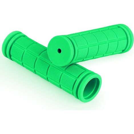 1 par de puños ergonómicos para bicicleta, fabricados en goma suave antideslizante, de 22 mm de diámetro, color verde. (1/5)